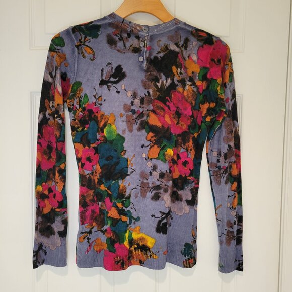 ELLEN TRACY Floral Fine Merino Wool Sweater - Picture 4 of 10